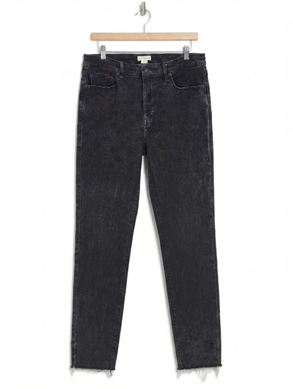 Good American Skinny Jeans in Washed Black And Raw Hem Size 16